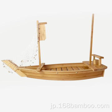 堆肥化可能な竹の寿司サービングボートトレイ